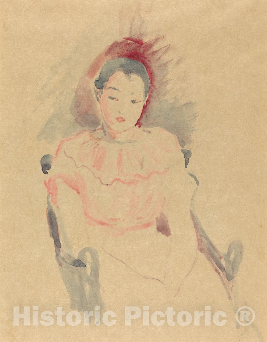 Art Print : Berthe Morisot, Girl Seated, 1894 - Vintage Wall Art