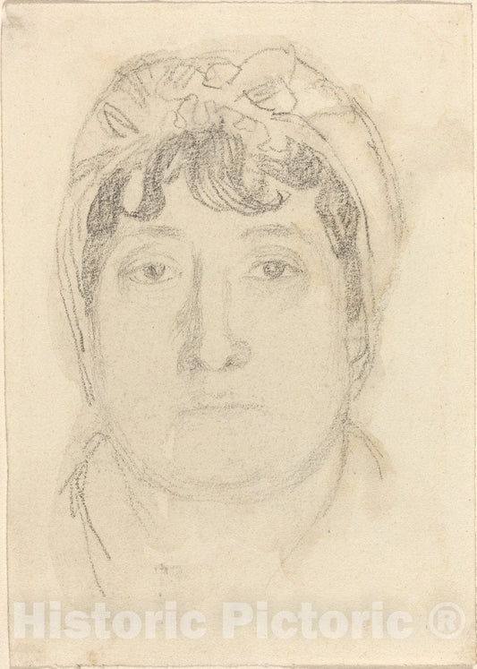 Art Print : John Flaxman, Portrait of a Woman - Vintage Wall Art