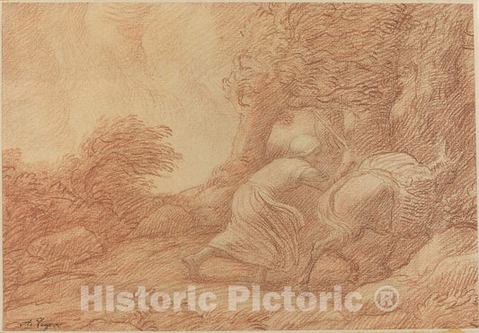 Art Print : Alphonse Legros, Peasant and Ass - Vintage Wall Art