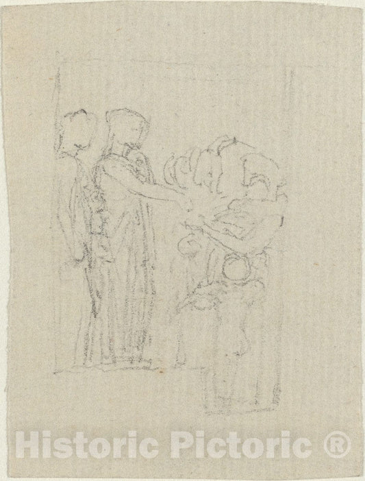 Art Print : John Flaxman, Group of Figures - Vintage Wall Art