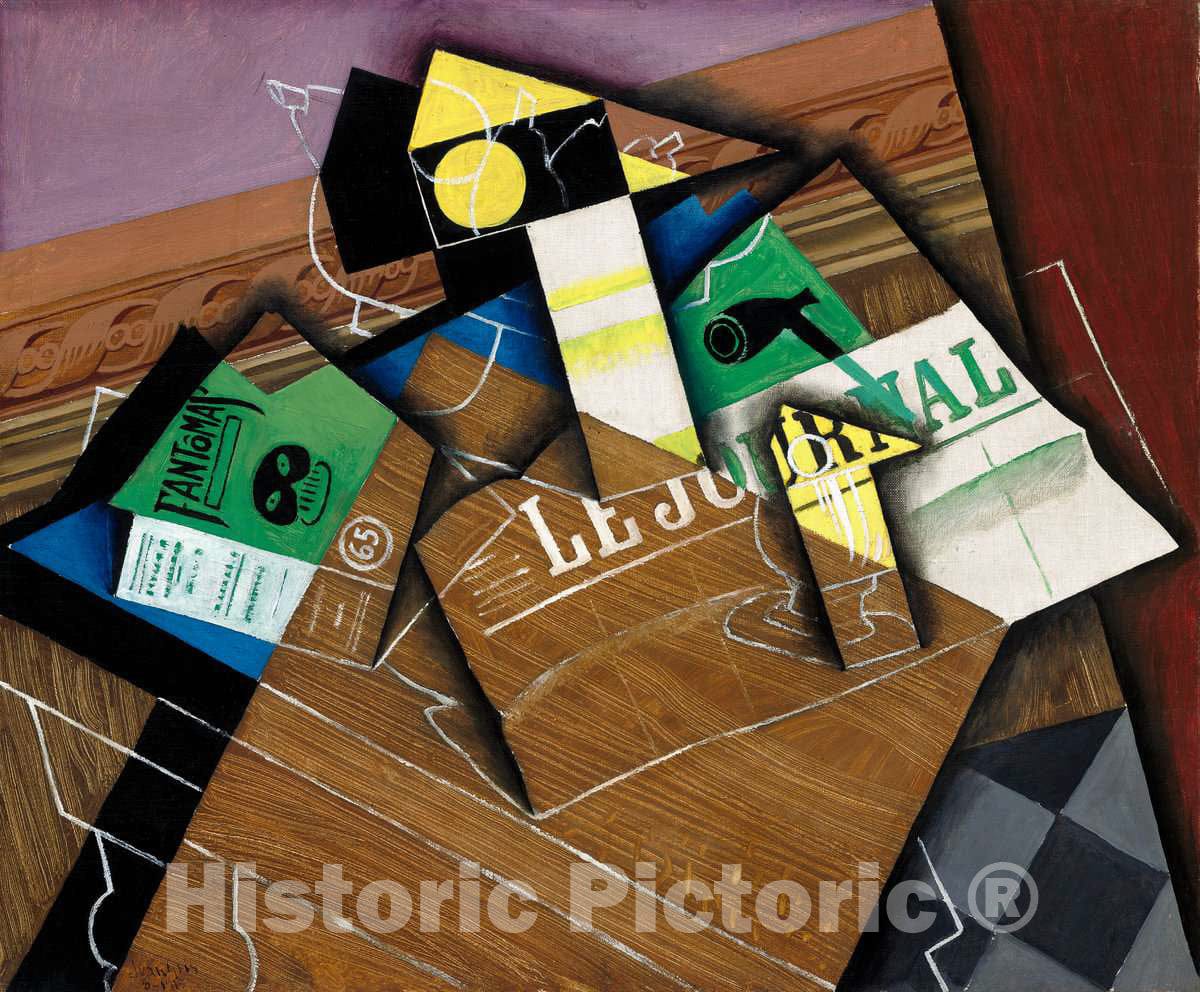 Art Print : Juan Gris, FantÃ´mas, 1915 - Vintage Wall Art