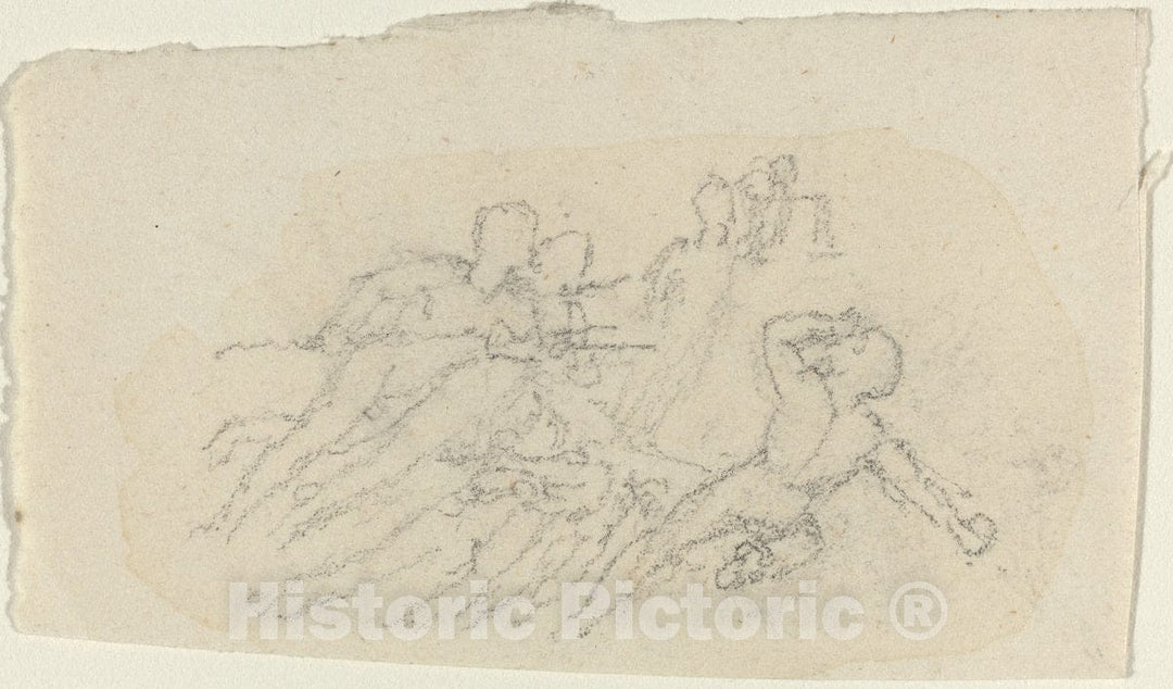 Art Print : John Flaxman, Group of Figures - Vintage Wall Art