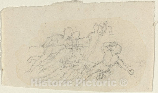 Art Print : John Flaxman, Group of Figures - Vintage Wall Art