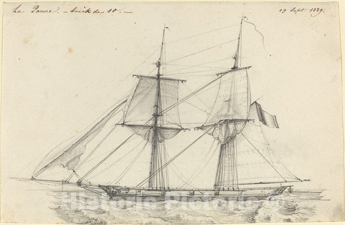 Art Print : Charles Meryon, La Panne, 1839 - Vintage Wall Art