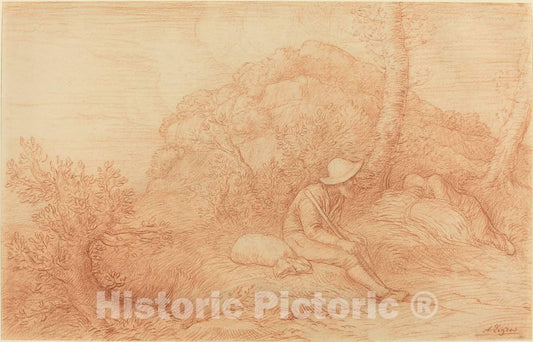 Art Print : Alphonse Legros, Rest - Vintage Wall Art