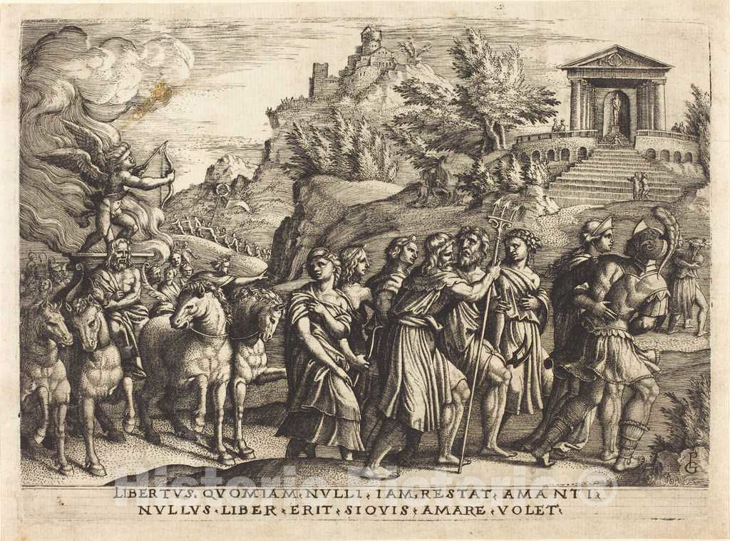Art Print : Georg Pencz, The Triumph of Love - Vintage Wall Art