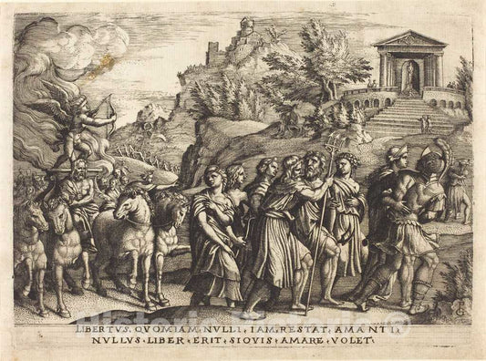 Art Print : Georg Pencz, The Triumph of Love - Vintage Wall Art