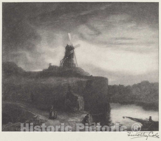 Art Print : Cole After Rembrandt, The Mill, 1920 - Vintage Wall Art