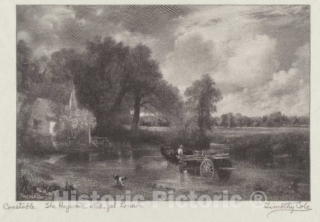 Art Print : Cole After Constable, The Haywain, 1899 - Vintage Wall Art
