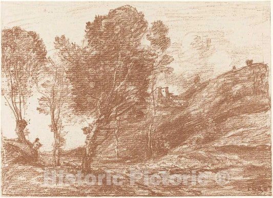 Art Print : Baptiste-Camille Corot, Souvenir of Italy (Souvenir d'Italie), 1871 - Vintage Wall Art