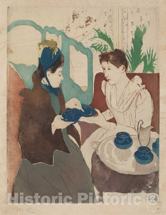 Art Print : Mary Cassatt, Afternoon Tea Party, 1890-1891 - Vintage Wall Art