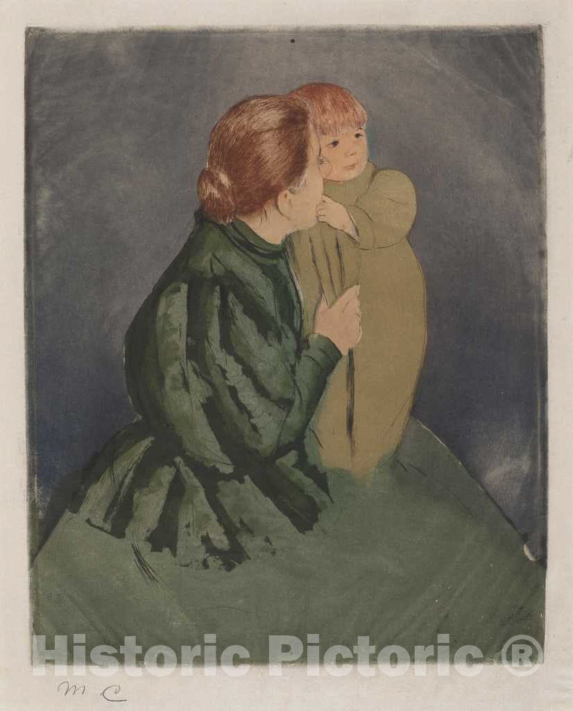 Art Print : Mary Cassatt, Peasant Mother and Child, c. 1894 - Vintage Wall Art