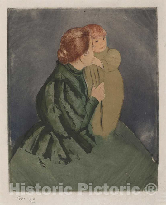 Art Print : Mary Cassatt, Peasant Mother and Child, c. 1894 - Vintage Wall Art