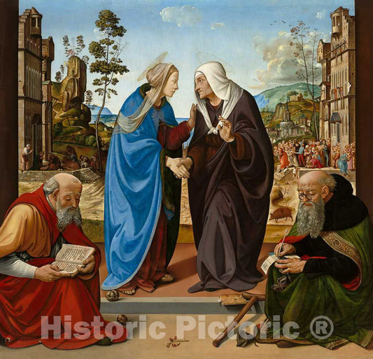 Art Print : Piero di Cosimo, The Visitation with Saint Nicholas and Saint Anthony Abbot, c. 1490 - Vintage Wall Art