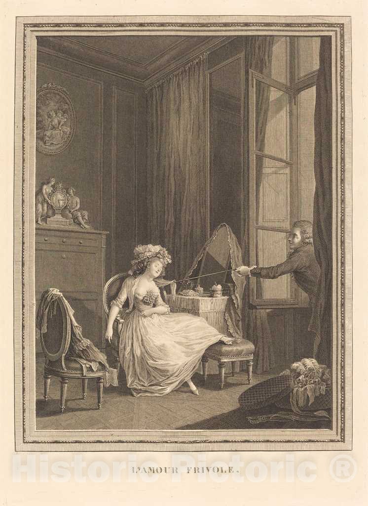 Art Print : Beauvarlet After Baudouin, L'Amour frivole - Vintage Wall Art