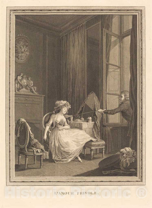 Art Print : Beauvarlet After Baudouin, L'Amour frivole - Vintage Wall Art