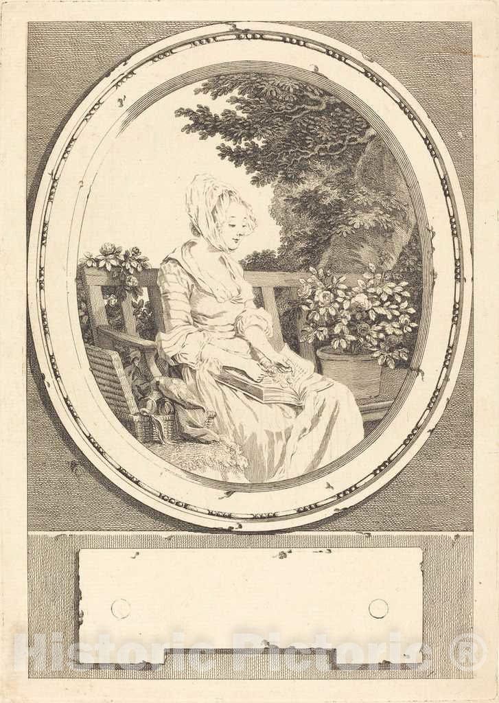 Art Print : Louis-Masquelier After Baudouin, Jusques Dans la moindre Chose, 1774 - Vintage Wall Art