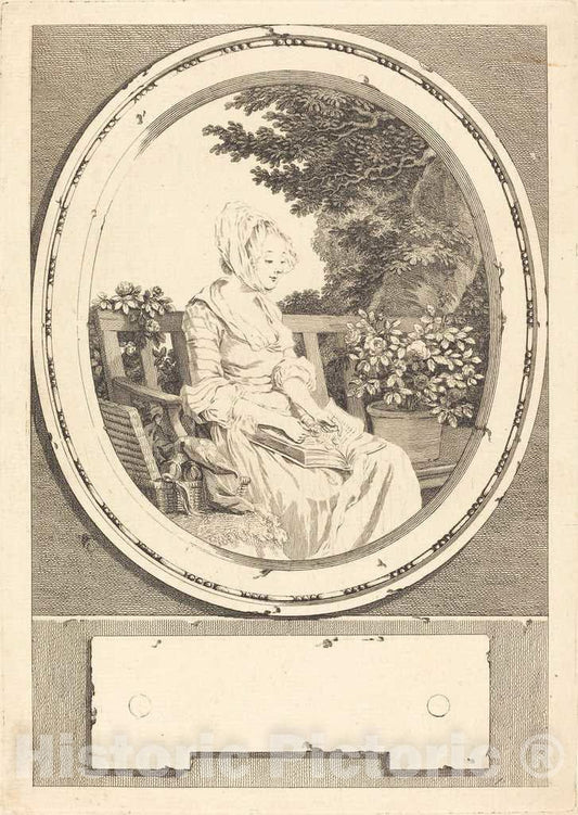 Art Print : Louis-Masquelier After Baudouin, Jusques Dans la moindre Chose, 1774 - Vintage Wall Art