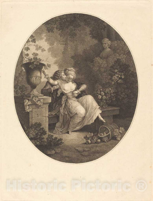 Art Print : C.-A.-L. Buisson After Challe, The Upset Basket - Vintage Wall Art