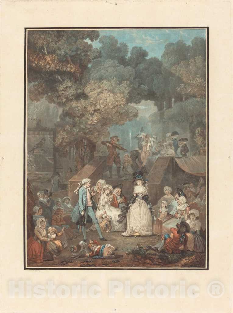 Art Print : Philibert-Louis Debucourt, La Noce au Chateau, 1789 - Vintage Wall Art