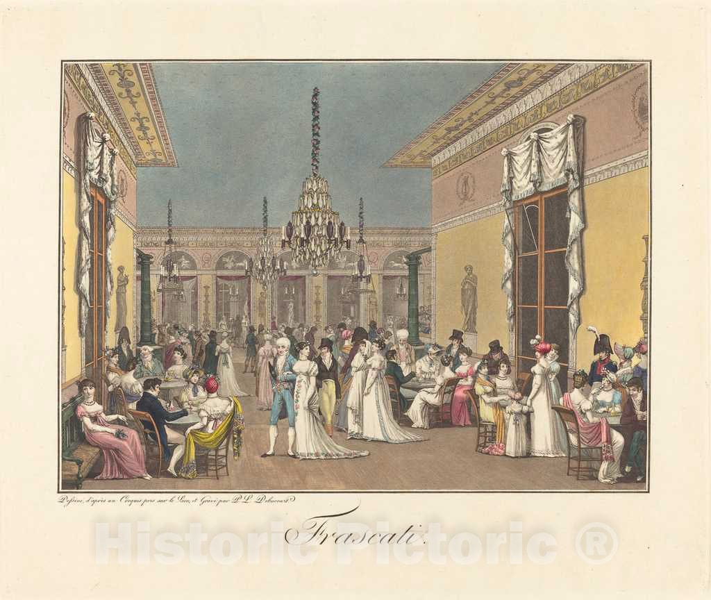 Art Print : Philibert-Louis Debucourt, Frascati, 1807 - Vintage Wall Art