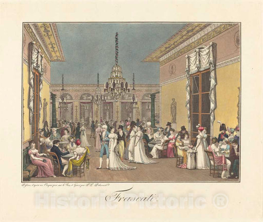 Art Print : Philibert-Louis Debucourt, Frascati, 1807 - Vintage Wall Art