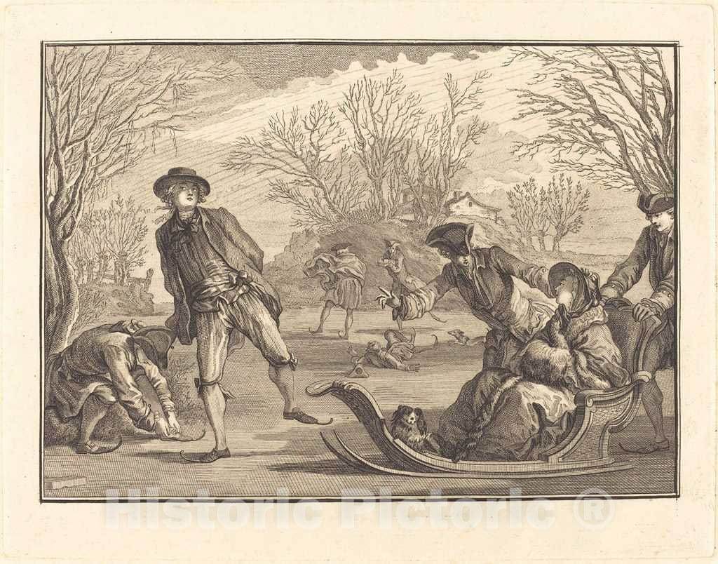 Art Print : Longueil After Eisen, L'hiver - Vintage Wall Art