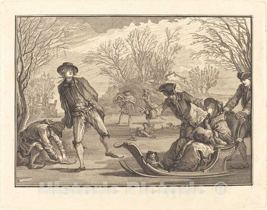 Art Print : Longueil After Eisen, L'hiver - Vintage Wall Art