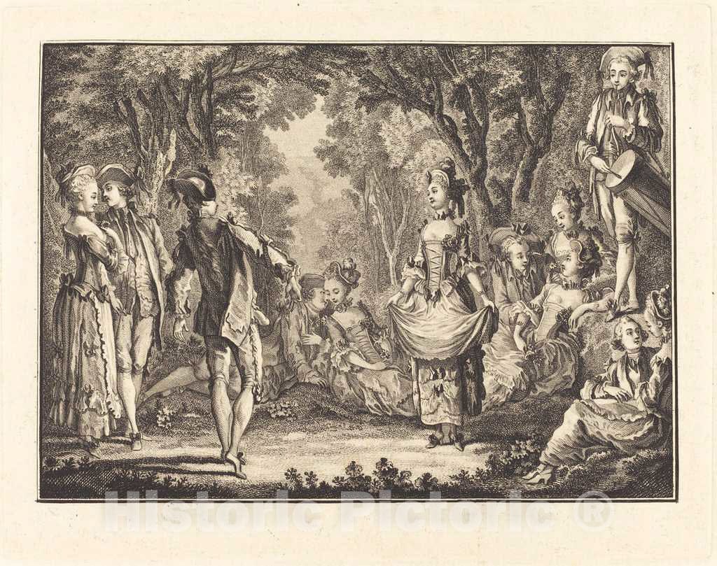 Art Print : Longueil After Eisen, Country Dance - Vintage Wall Art