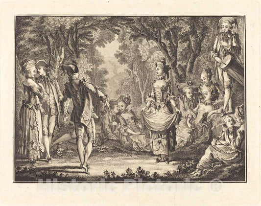 Art Print : Longueil After Eisen, Country Dance - Vintage Wall Art