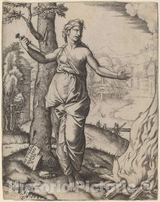 Art Print : Raimondi After Raphael, Dido - Vintage Wall Art
