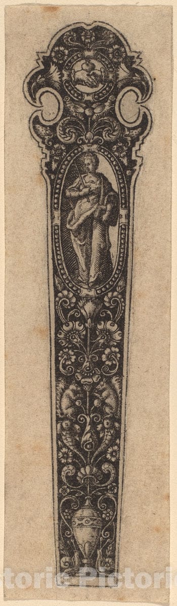 Art Print : Theodor de Bry, Ornament for Knife Handle - Vintage Wall Art