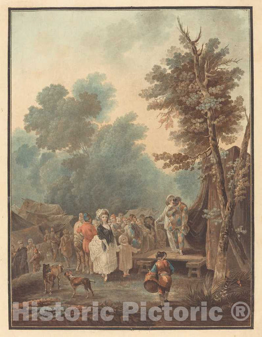 Art Print : Descourtis After Nicolas Taunay, Foire de Village, 1788 - Vintage Wall Art