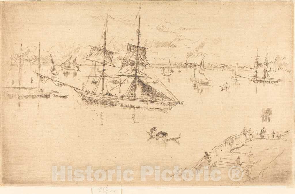 Art Print : James McNeill Whistler, Lagoon: Noon, c.1880 - Vintage Wall Art