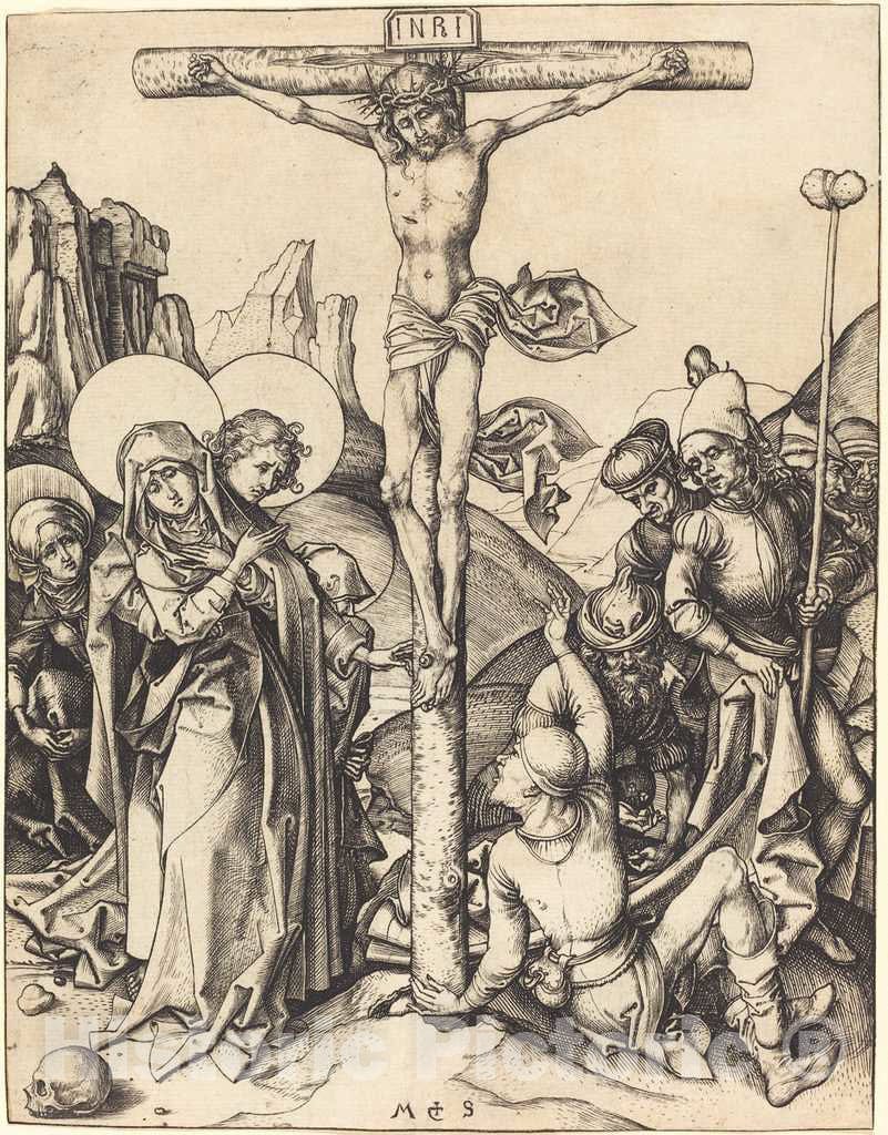 Art Print : Martin Schongauer, The Crucifixion, c. 1480 - Vintage Wall Art