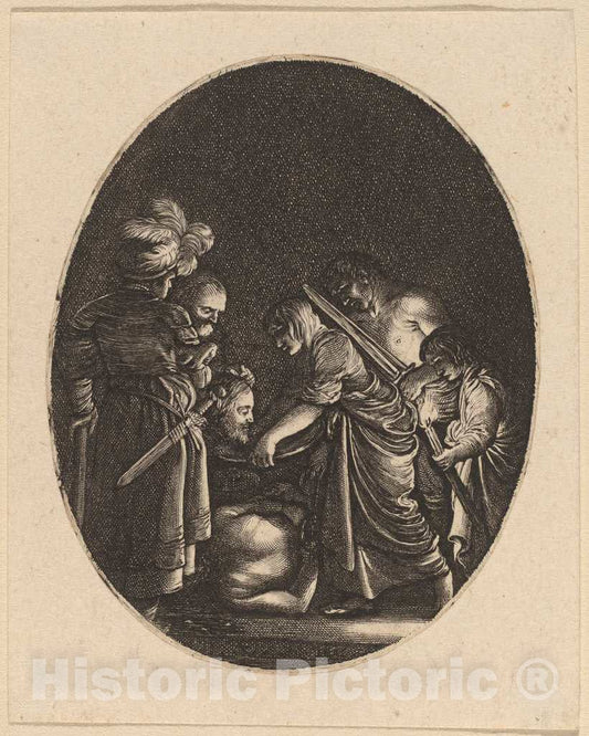 Art Print : Goudt After Adam Elsheimer, Saint John The Baptist - Vintage Wall Art