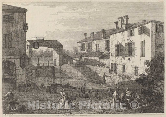 Art Print : Canaletto, Le Porte Del Dolo, c.1741 - Vintage Wall Art