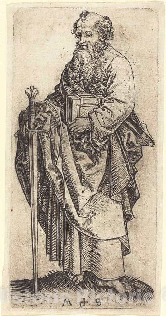 Art Print : Martin Schongauer, Saint Paul, c. 1480 - Vintage Wall Art