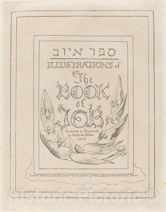 Art Print : William Blake, Title Page, 1825 - Vintage Wall Art