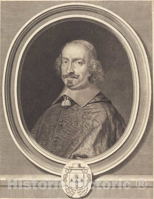 Art Print : Robert Nanteuil, Cardinal Jules Mazarin, 1652 - Vintage Wall Art