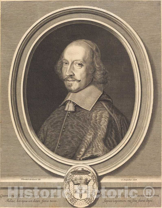 Art Print : Robert Nanteuil, Cardinal Jules Mazarin, 1658 - Vintage Wall Art