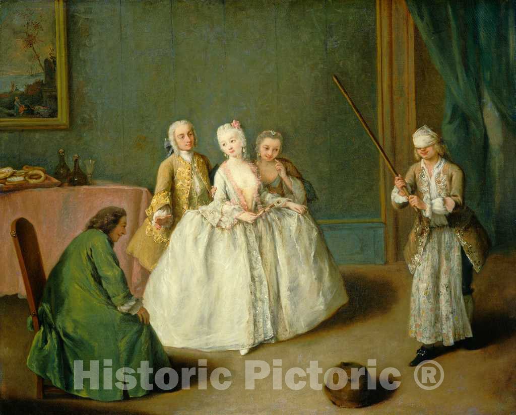 Art Print : Pietro Longhi, The Game of The Cooking Pot, c. 1744 - Vintage Wall Art
