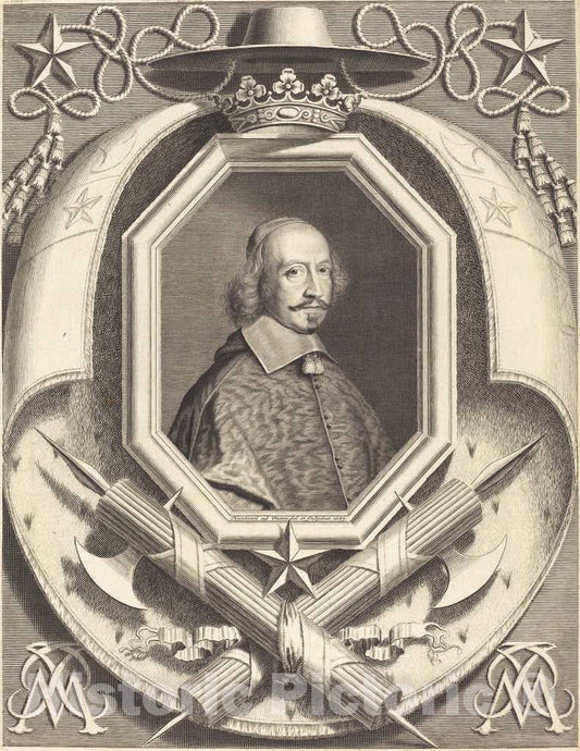 Art Print : Robert Nanteuil, Cardinal Jules Mazarin, 1659 - Vintage Wall Art