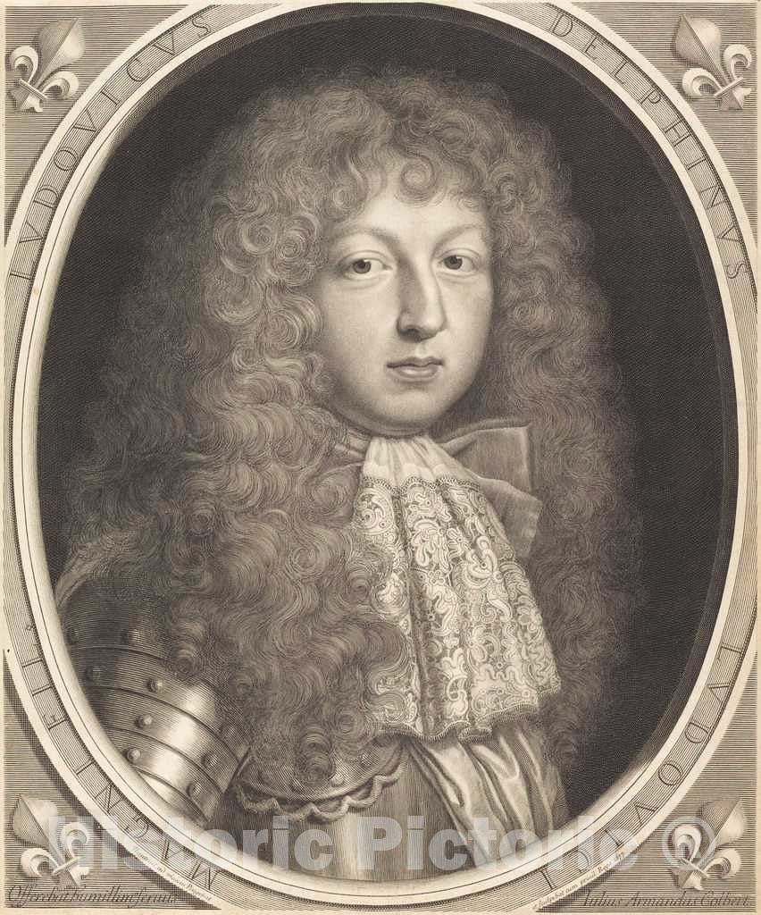 Art Print : Robert Nanteuil, Louis, Dauphin de France, 1677 - Vintage Wall Art