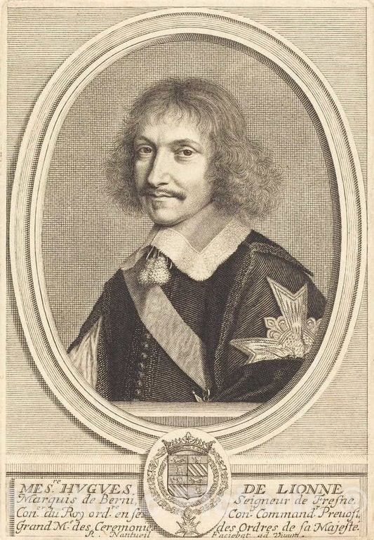 Art Print : Robert Nanteuil, Hugues de Lionne, 1655 - Vintage Wall Art