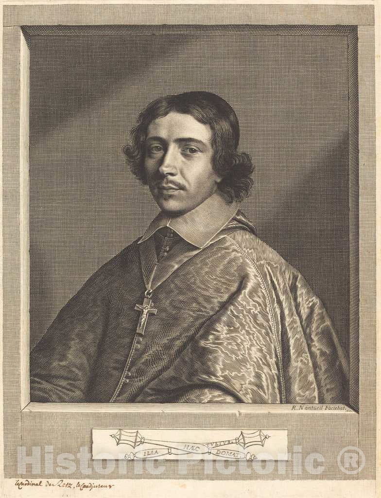 Art Print : Robert Nanteuil, Cardinal de Retz, 1650 - Vintage Wall Art