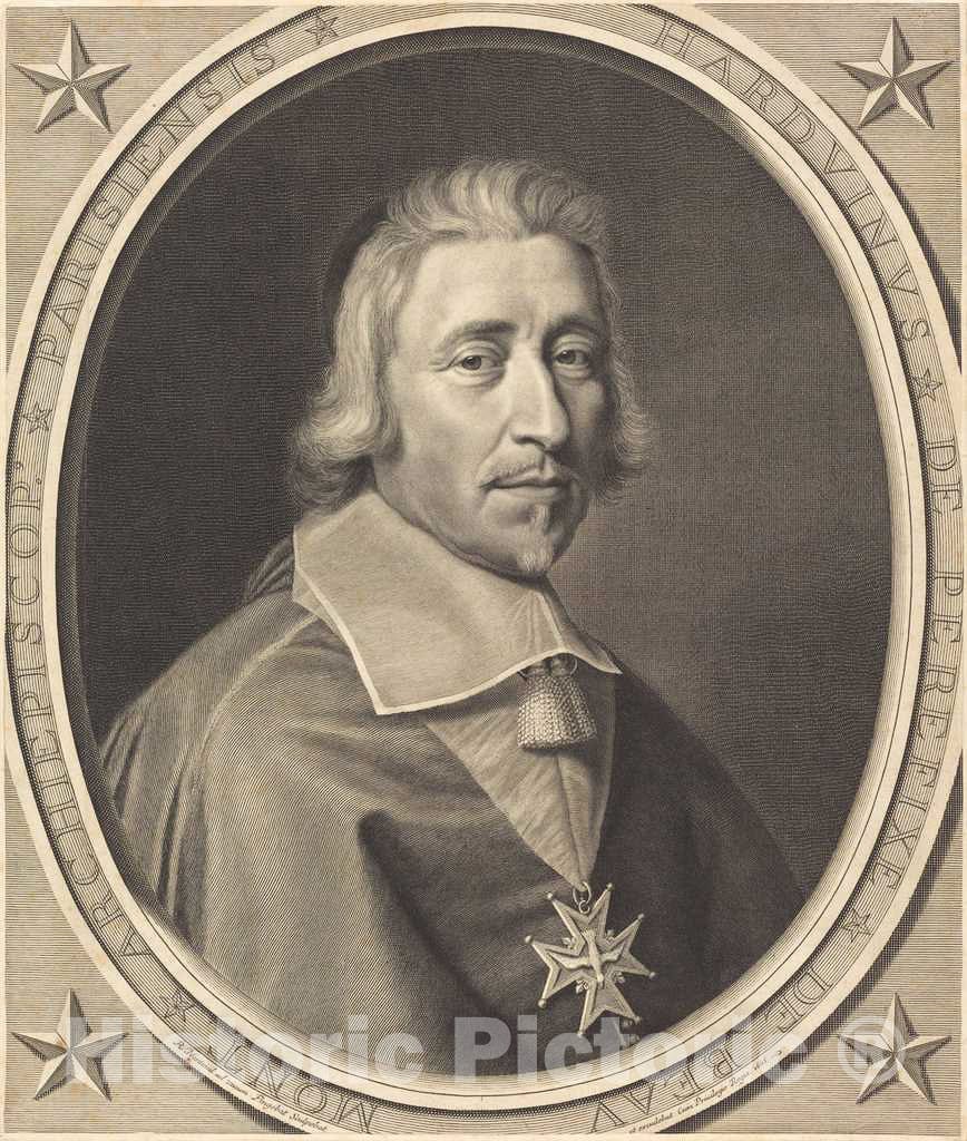 Art Print : Robert Nanteuil, Hardouin de Perefixe, 1663 - Vintage Wall Art