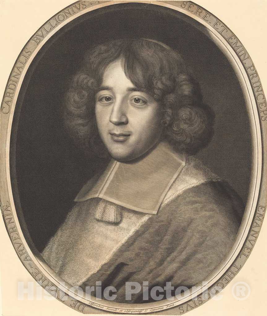 Art Print : Robert Nanteuil, Cardinal de Bouillon, 1670 - Vintage Wall Art