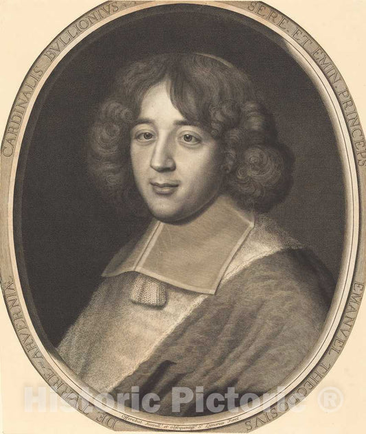 Art Print : Robert Nanteuil, Cardinal de Bouillon, 1670 - Vintage Wall Art