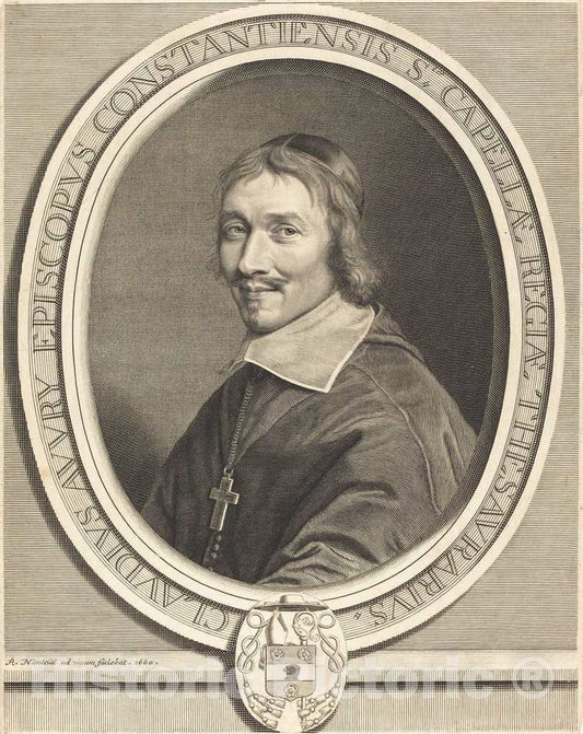 Art Print : Robert Nanteuil, Claude Auvry, 1660 - Vintage Wall Art